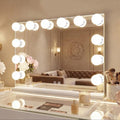VANITII Vanity Mirror with Lights and 12 G95 Blubs Lights 32"* 23" Large Hollywood Makeup Mirror with Bluetooth Speaker and Wall-Mounted Dimmable 3 Modes Light for Bedroom Desktop by VANITIIGLOBAL