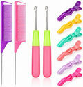 Hair Braiding Tool Kit,10-Piece Hooks,Combs and Pastel Clips by Monsenbraid