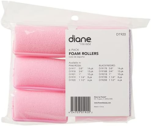Diane Foam Rollers, Pink, 1.5", 6 Count (Pack of 2) - Image 3