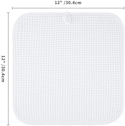 Microfiber Waffle Face Towels, 4 Pieces, Soft, Absorbent, Fast Drying, Lint Free 430 GSM (White) - Image 7