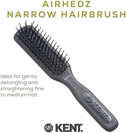 Kent AH11G Airhedz Pro Narrow Pin Hair Brush, Fine Pin Detangler Brush Ideal for Taming and Straightening Non-Scratch for Pain-Free Detangling - Image 3