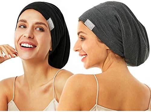 Beanie Sleep Hats Bonnet for Women Girls Curly Frizzy Hair Cover by ELIHAIR