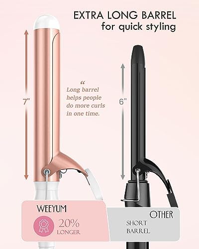 WEEYUM 1.25 Inch Curling Iron, Long Hair Curler 1 1/4 Inch, Dual Voltage - Image 3