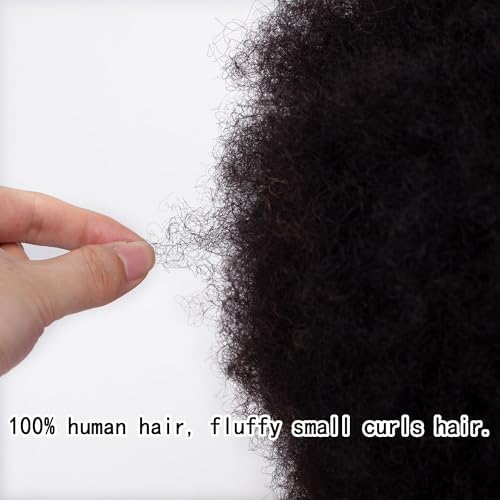6"Afro Male Mannequin Head 100% Human Hair Curly Hair 4A Type for Braiding Hairdresser Training Head Cosmetology Afro Hair Manikin Head for Practice Styling Cornrow Braiding with Clamp Stand - Image 5
