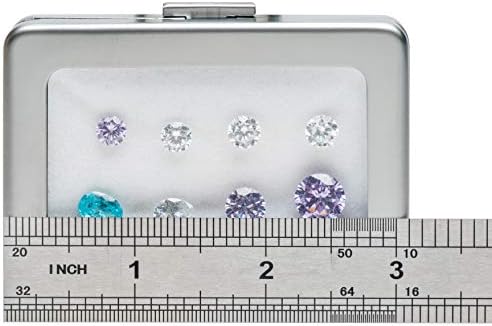 Glass Top Loose Diamond or Gemstone Display Box Case Holder Show Container Metal (Silver Large Rectangle) - Image 3