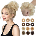 Messy Bun Hair Pieces Human Hair, Wavy #60 Platinum Blonde by SLEEKALON