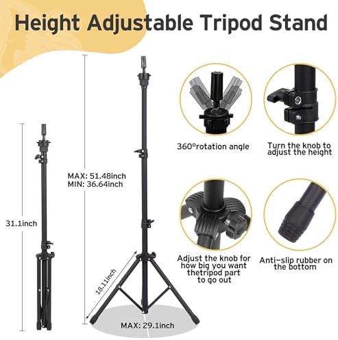 Klvied Wig Stand Set, 22in Head, Adjustable - Image 6