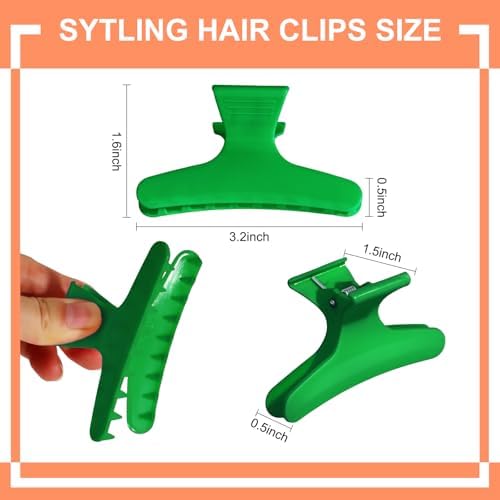 Ondder Green Butterfly Hair Clips for Styling Sectioning Pro Salon Butterfly Plastic Claw Clips Hair Styling Clip Barber Clips for Cutting, Coloring Hair, Hair Accessories for Women Girls - Image 2