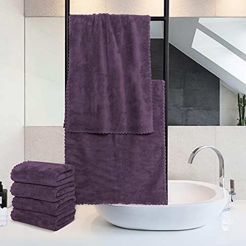 MOONQUEEN 18 Pack Premium Hand Towels - Quick Drying - Microfiber Coral Velvet Highly Absorbent Towels - Multipurpose Use as Hotel, Bathroom, Shower, Spa, Hand Towel 16 x 28 inches (Plum) - Image 3