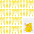 Yellow Hair Clips for Women, 2 Inch Metal Snap Clips 40 Pack by PIDOUDOU