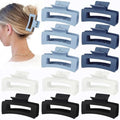Sisiaipu 12 Pcs Medium Hair Clips, 3.5 Inch Square Claw Clips for Thick and Thin Hair - Blue by SisiaipuHairClawClips