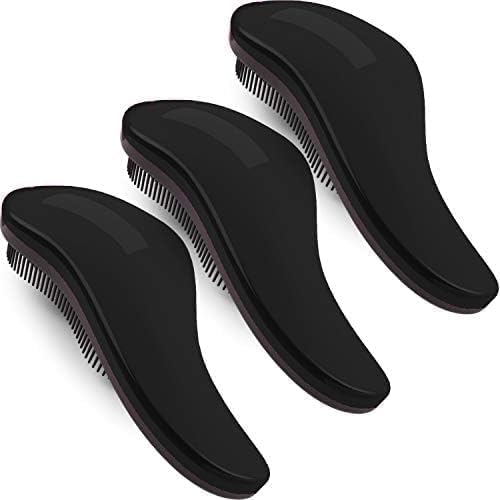 79STYLE 3pcs Detangler Brush Naturals Detangling Hair Comb Glide Thru No Pain Tangle Free For Women Men, Kids Wet, Dry Curly Hair Accessory (Single Black-Size 7.4") - Image 2