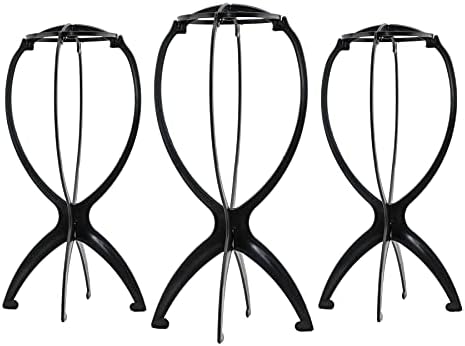 DANSEE Short Wig Stand 3 Pack Wig Holder for Multiple Wigs 14.2 Inches Hat Stand Display by DANSEE