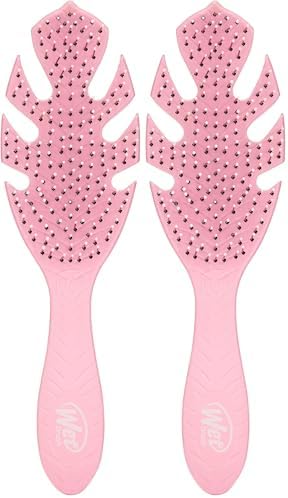 Wet Brush Go Green Hair Detangler Brush, Pink - Detangling Hair Brush - Ultra-Soft IntelliFlex Bristles Glide Through Tangles & Gently Loosens Knots While Minimizing Pain, Split Ends & Breakage by WetBrush