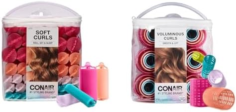Conair Foam Hair Rollers & Self Grip Hair Rollers - Heatless Curls Overnight - Assorted Sizes & Colors - 48 & 31 Count by conair