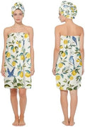 Absorbent Bath Towel Wrap Set (32 X 60 in), Lemon Bird Towel Wrap by HEIFAM