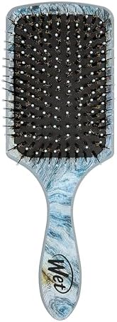 Wet Brush Paddle Shine Enhancer with Argan Oil, Distressed Wood - Ultra-Soft IntelliFlex Detangling Bristles with Boar Bristles For A Smooth & Shiny Finish - Pain-Free Hair Brush For Women & Men by WetBrush