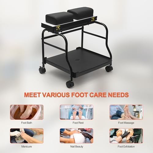 Elitzia Pedicure Cart with Wheels & Leg Pads, Salon Trolley Nail Foot Care - Image 3