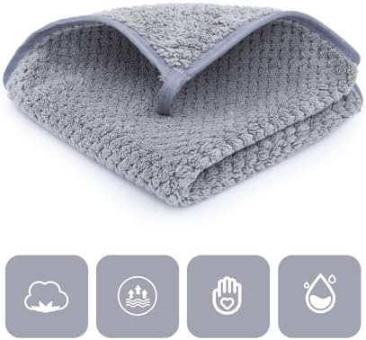 MaopaoBeauty Washcloth Set for Bathroom - Quick Drying - Ultra Soft Microfiber Absorbent Towel for Bath Fitness, Gym, Shower, Hotel, and Spa - 13x13 Inch | Set of 6, Grey - Image 2
