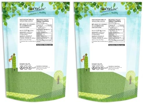 Food to Live - Organic Antioxidant Mix of Sprouting Seeds, 10 Pounds - Non-GMO Broccoli, Alfalfa, Clover, Rich Germination Rate, Non-Irradiated, Kosher - Image 2