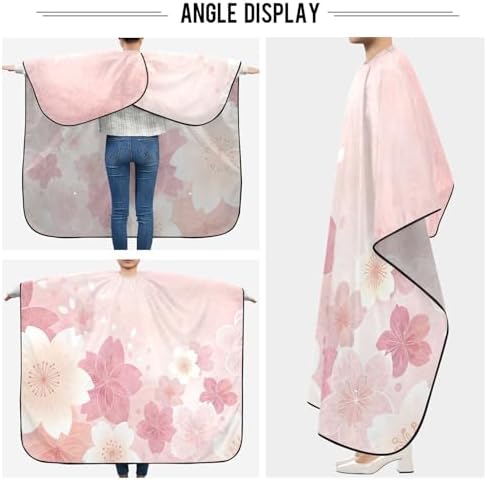 Blueangle Cherry Blossom Barber Cape Waterproof Salon Hairdresser Cape with Adjustable Snap Closure, Perfect for for Men Salon and Home Use - Image 5