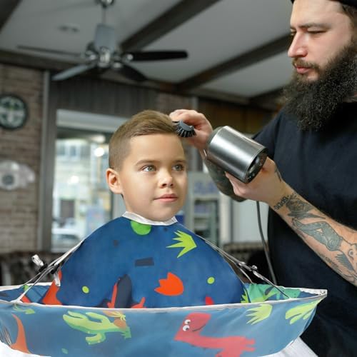 FEBSNOW Kids Hair Cutting Cape Adjustable Haircut Cape Umbrella for Child - Image 6