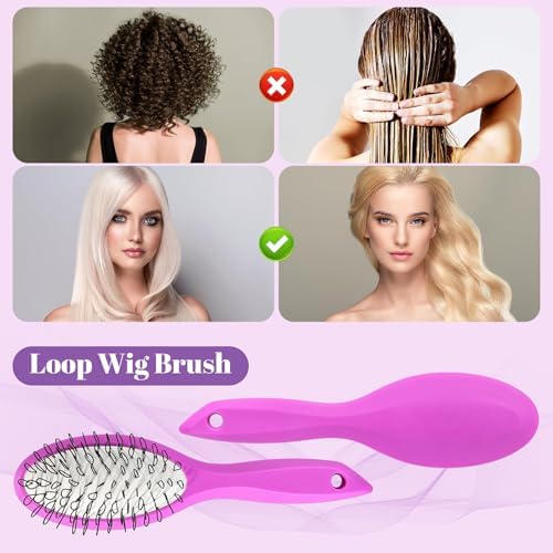 Stylemate Wig Brush Comb Set, 3pcs Professional Styling Extension Brush Kit with Travel Size for Human and Synthetic Hair Smoothing Parting Section - Image 7