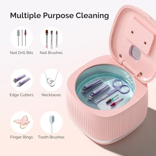 MelodySusie 2 in 1 Nail Tool Cleaning Machine for Nail Tools DL-160 Pink - Image 2