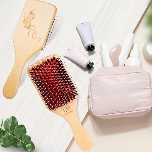 URTHEONE Hair Brush,Boar Bristle Hair Brushes and Hair Comb Set for Women Men Kids, Best Natural Wooden Paddle Hairbrush for Wet or Dry Hair - Image 7