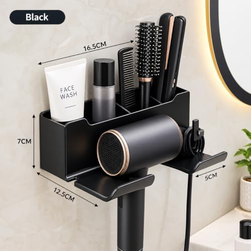 Hair Dryer Holder Wall Mounted, Blow Dryer Holder, Hair Tool Organizer - Image 2