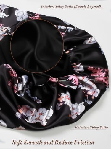 1+2 Satin Pantyhose Bonnet for Braids, Long Hair Bonnet for Women Sleeping - Image 5