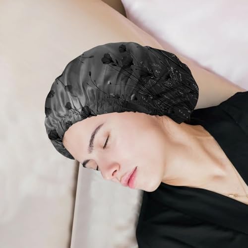 Satin Hair Bonnet Silk Bonnet for Sleeping Double Layer Elastic Adjustable Reusable Cute Aesthetic for Women Girls - Image 7