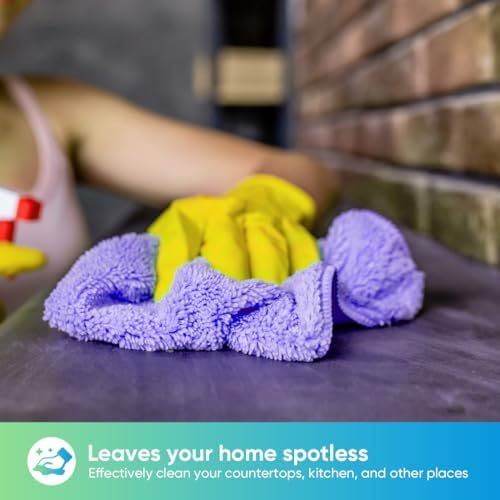 HOMEXCEL Purple Microfiber Cleaning Cloth, Microfiber Towels for Car,12 PK - Image 3