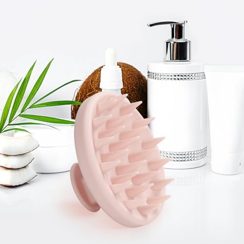 Meartchy Silicone Scalp Massager, Scalp Scrubber for Hair Growth with Soft Bristles, Scalp Exfoliator Brush Dandruff Removal Shampoo Brush for Wet Dry Scalp Care (Light Pink) - Image 5