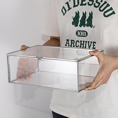 Hipiwe Vintage Glass Box with Lid Clear Jewelry Display Organizer, X-Large - Image 5