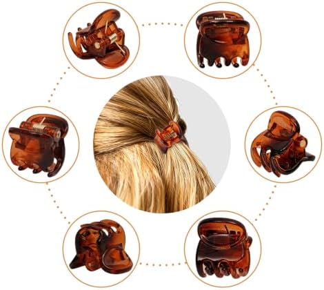 YOHAMA 36Pcs Small Hair Claw Clips Brown Strong Mini Bangs Jaw for Women - Image 3