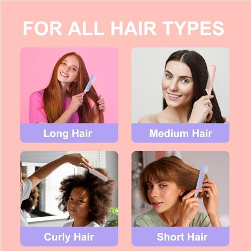RHOS Rat Tail Comb for Parting, Fine Tooth Teasing Comb with Pick, 2 Pack Hair Styling Combs Set for Women and Men, Pink & Purple, Plastic, Unisex - Image 5