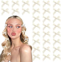 30PCS Bow Hair Clips Beige Satin Mini Bowknot Hair Accessories Cute Hair Bow Barrettes Ribbon Hairpins for Women Girls by YAEISM