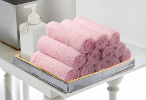 Avalon Towels Salon Towel - Pink Hand Towels Bulk Pack of 24 - 100% Cotton Absorbent Spa, Facial & Gym Towel for Working Out - 16x27 Inches (Not Bleach Proof) - Image 3