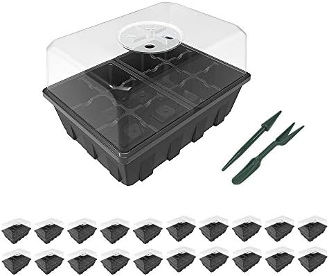 Gardzen 20 Pack Seed Starter Trays with Adjustable Vented Dome 240 Cell Clear by Gardzen
