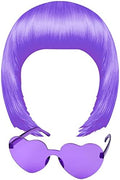 MIAHART Light Purple Short Bob Wig and Sunglass Set by MIAHART