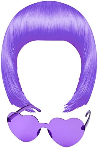 MIAHART Light Purple Short Bob Wig and Sunglass Set by MIAHART