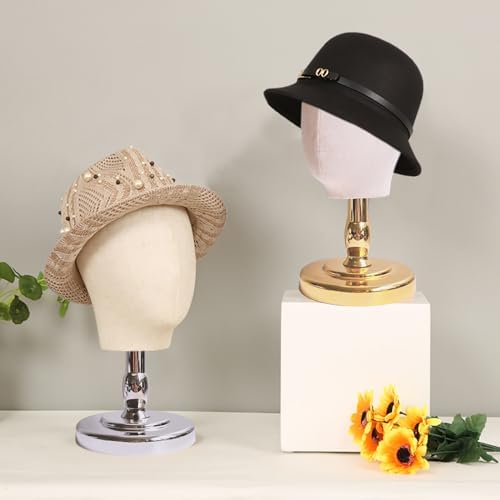 CHADWICK 21-Inch Non-Pinnable Fabric Mannequin Head, Silver Base - Image 5