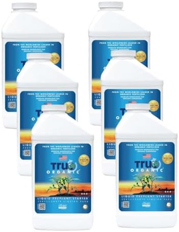 True Organic Liquid Preplant Starter – Organic Fertilizer for Seedlings and Young Starts – 32 fl. oz. Bottle Covers 40 Sq. Ft.- Case of 6 by True+Organic