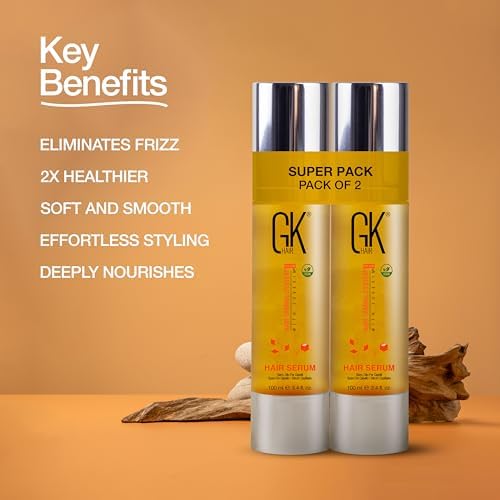 GK HAIR Oil For Curly hair- Organic Argan Oil for Dry, Damaged Hair - Frizz Control Serum Upto 72 hours - Best For repair, Shine & Smoothening Pack of 2 (3.4 Oz) - Image 4