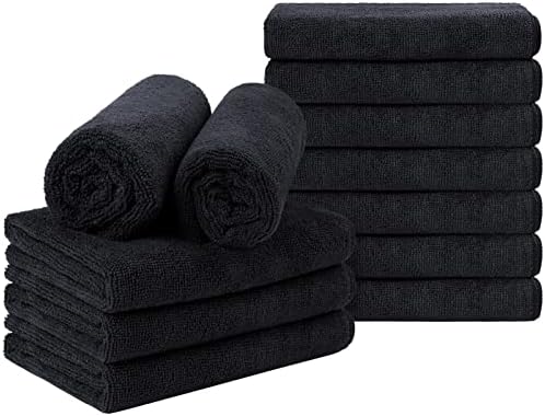 Orighty Salon Towels, 12 Pack Black Microfiber Hair Towel (16 x 29 Inch) by AllRightinOrighty