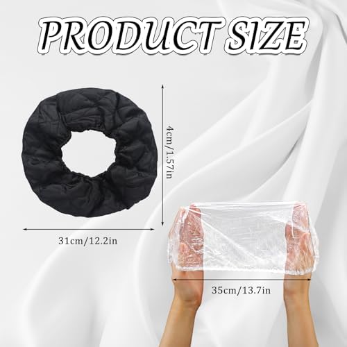 1 Pcs Hair Dryer Heat Shield with 10 Disposable Hoods, Black - Image 2