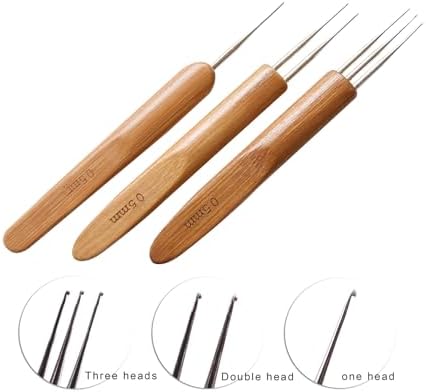 Dreadlock Crochet Hook Tool Dreadlock Needle for Braid Hair and Crafts 0.5mm 0.75mm Needle with 2 Interlocking Tool for Locs Weaving Crochet Tightening Accessory 8 Pcs/Kit - Image 4