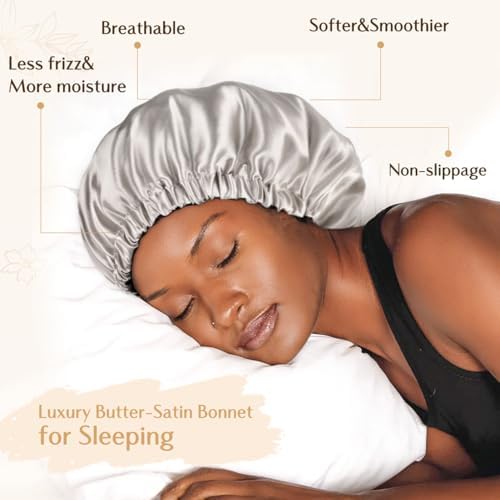 YANIBEST Adjustable Satin Bonnet to Reduce Frizz, Silk Feeling Hair Wrap - Image 2