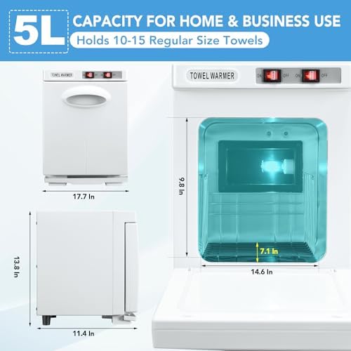 Towel Warmer, 5L Hot Towel Warmer Cabinet Bath Heating Use for Salon - Image 4